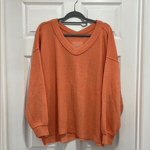 Aerie Wonder Textured V-Neck Sweatshirt